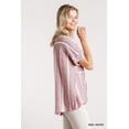 thumbnail image 2 of Horizontal And Vertical Striped Short Folded Sleeve Top With High Low Hem, 2 of 5