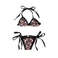 thumbnail image 3 of 2Pcs Set Toddler Baby Girl Swimsuit Leopard Ruffle Halter Swimwear Bikini Tankini Sunsuit, 3 of 5