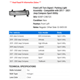 thumbnail image 2 of Front Left Turn Signal / Parking Light Assembly - Compatible with 2017 - 2021 Jeep Compass Sport Utility 2018 2019 2020, 2 of 2