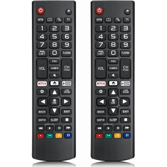 (Pack of 2) Universal Remote for LG Smart TV Remote Control Replacement, Compatible with All LG LCD LED OLED UHD HDTV 3D 4K Smart TV Models - Easy Setup with 4 Shortcuts Key