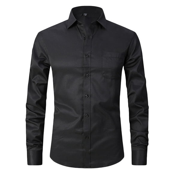 Mefallenssiah Men'S tops, Clearance Mens Fashion Solid Turndown Collar Cardigan Business top Shirt Button tops
