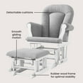 thumbnail image 5 of Child Craft Cozy Glider and Ottoman in Matte White Finish with Light Gray Cushion, 5 of 11