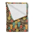 thumbnail image 2 of Alien Soft Flannel Fleece Blanket, Robot Monsters in Space Themed Stars Retro Style Fantastical Futuristic Illustration, Cozy Plush for Indoor and Outdoor Use, 50" x 60", Multicolor, by Ambesonne, 2 of 5