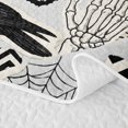 thumbnail image 5 of Homewish Halloween Crow Skull Bed Spread Queen, Black Cat Owl Queen Coverlet Set, Gray Black Orange, 3-Piece 1 Bedspread and 2 Pillowcases, 5 of 7