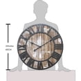 thumbnail image 3 of Large Wood Wall Clock 24 Inch Rustic Farmhouse Vintage Oversized 3D Roman Numeral Decorative Wall Clocks for Living Room Decor,Kitchen,Office,Mantel (Pink), 3 of 3