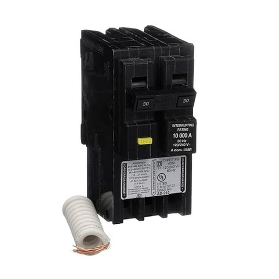 Square D by Square D - HOM230GFIC Homeline Circuit Breaker, 30-Amp, 120/240V, 2-Pole, GFCI, Plug-In Mount
