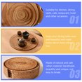 thumbnail image 6 of 6pcs Rustic Rattan Round Coaster Placemat Trivet Hot Dish Mat Plate Charger Dinner Table Woven Bowl Casserole Mat, 6 of 6