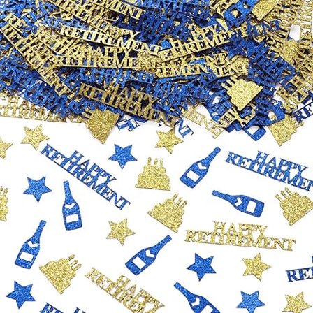 200pcs Happy Retirement Decorations Confetti, Glitter Retirement Table Decorations for Men, Navy Blue Gold Farewell Decorations Party Confetti for Retirement Table Party Decorations Gift