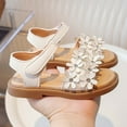thumbnail image 4 of Toddler Sandals Girl Kids Toddler Girls Adjustable Sandals with Flower Design Lightweight Non- Sole Baby Sandals Beige 5.5 Years-6 Years, 4 of 7