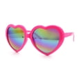 thumbnail image 6 of Womens Lolita Rainbow Mirror Lens Thick Plastic Heart Shape Sunglasses Fuchsia, 6 of 8