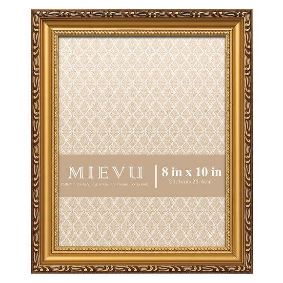 Marco de fotos MIEVU dorado de 20 x 25 cm ligero con plexiglás