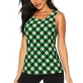 thumbnail image 1 of Fotbe Green Argyle Plaid Blusas Sin Mangas para Mujer – Estilo Casual, Corte Suelto, Slim-Fit, Cuello Redondo Deportivo, Tops de Verano para Gimnasio y Yoga-XX-Large, 1 of 7