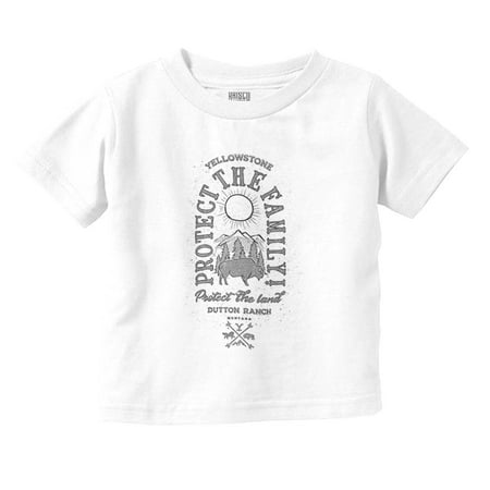 

Yellowstone Protect the Land Buffalo Toddler Boy Girl T Shirt Infant Toddler Brisco Brands 12M
