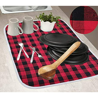  Christmas Dish Drying Mat for Kitchen Counter Snowman Buffalo  Plaid Xmas Tree Forest Drying Pad Absorbent Drying Mats for Countertops  Sinks Draining Racks Snowflake Xmas Decor 16x18 Inch: Home & Kitchen