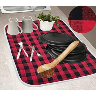 Better Homes & Gardens Microfiber Dish Drying Mat 18x24 - Remington Plaid  