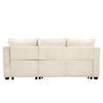 thumbnail image 2 of 90" Pull Out Sleeper Sofa L-Shaped Couch Convertible Sofa Bed with Storage Chaise, Storage Racks and USB Ports (Beige), 2 of 11