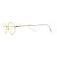 thumbnail image 4 of Narrow Hexagon Hippie Color Lens Metal Rim Dad Shade Sunglasses Gold Green, 4 of 4