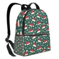 thumbnail image 2 of Zufioo Santa Hat Joy Green Festive Print Fashion Large Capacity Backpack, Zippered Multi-compartment Travel Work Campus Lightweight Backpack, Unisex, 2 of 5