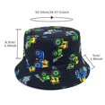 thumbnail image 5 of Krdevn Cartoon Excavator Print Reversible Kids Wide Brim Sun Hat Lightweight Breathable Beach Cap for Boys Girls, 5 of 6