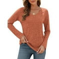 thumbnail image 4 of TARAINYA Womens Long Sleeve Tunic Tops Casual V Neck Lightweight Shirts Loose Sweatshirt, 4 of 8