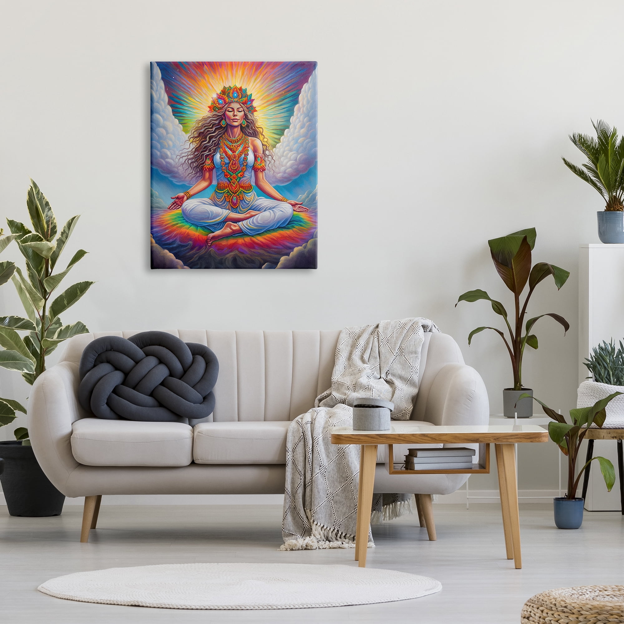 Stupell Industries Meditation Among Clouds Fairy Tales & Fantasy Painting Gallery Wrapped Canvas Art Print Wall Art, 30 x 40