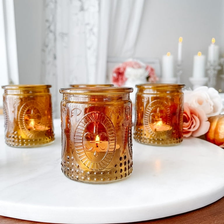 Custom High Quality Clear Glass Candle Holders With Rose Gold Lids