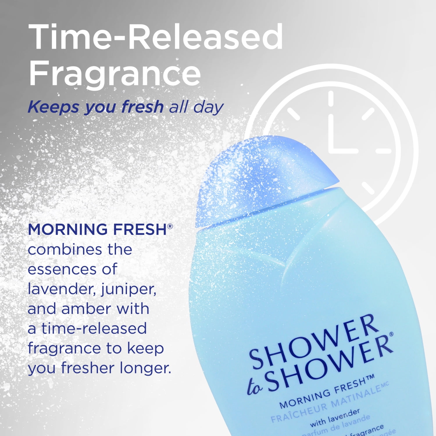 Shower to Shower Talc Free Body Powder Moisture Control for Women and Men, Morning Fresh, 13 oz