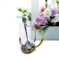 thumbnail image 5 of Juegos de tazas de té con diseño de mariposa y flores esmaltadas, tazas de café de vidrio, 5 of 5