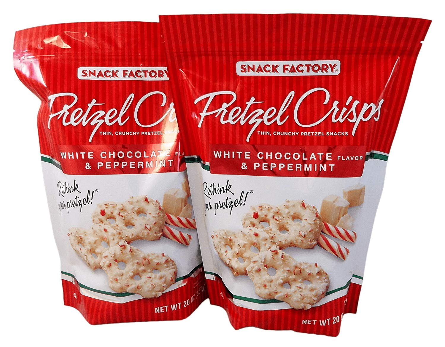 Snack Factory Pretzel Crisps White Chocolate Flavor and Peppermint 20