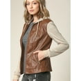 Made by Johnny Women's Faux Leather Zip Up Moto Biker Jacket with