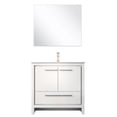 thumbnail image 2 of 36 in. W x 20 in. D White Wood Bath Vanity, Quartz Counter, Rose Gold Faucet / Durable, Mirror for Setup, 2 of 5