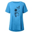 thumbnail image 2 of Femmes Mode Décontractée Chemises Imprimées Manches Courtes T-Shirt Ample Hauts Tunique Blouse, 2 of 4