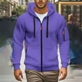 thumbnail image 2 of Tactical Hoodies for Men Casual Long Sleeve Pullover Hooded Sweatshirt Fall Winter Athletic Purple XXL, 2 of 7