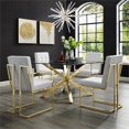 thumbnail image 2 of Posh Living Evan 19" PU Leather Dining Chair in White & Gold (Set of 2), 2 of 7