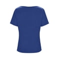 thumbnail image 6 of Admvng t Shirts For Women Fashion Casual Solid Color Pleated Short Sleeve Round-Neck Blouses Shirts S-2XL, 6 of 6