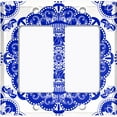 thumbnail image 6 of Metal Light Switch Plate Cover Mandala Blue White Flower Tile Pattern MDL064, 6 of 13