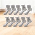 thumbnail image 2 of Crew Socks for Women Womens Crew Socks 10 Pack Kitty Print Breathable Cozy Warm Winter Solid Ankle Socks Gray Free Size, 2 of 6
