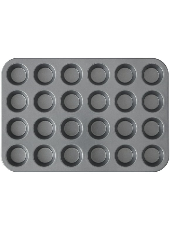 Wilton Bake It Simply Extra Large Non-Stick Mini Muffin Pan, 24-Cup, Pan Size 9.9 x 14.7 in.