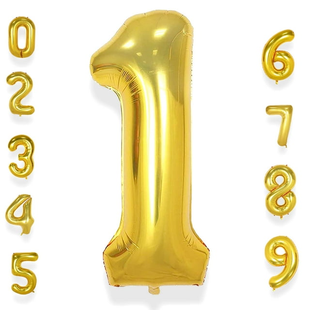 Globos con números de helio AULE Big Gold 1 40 pulgadas