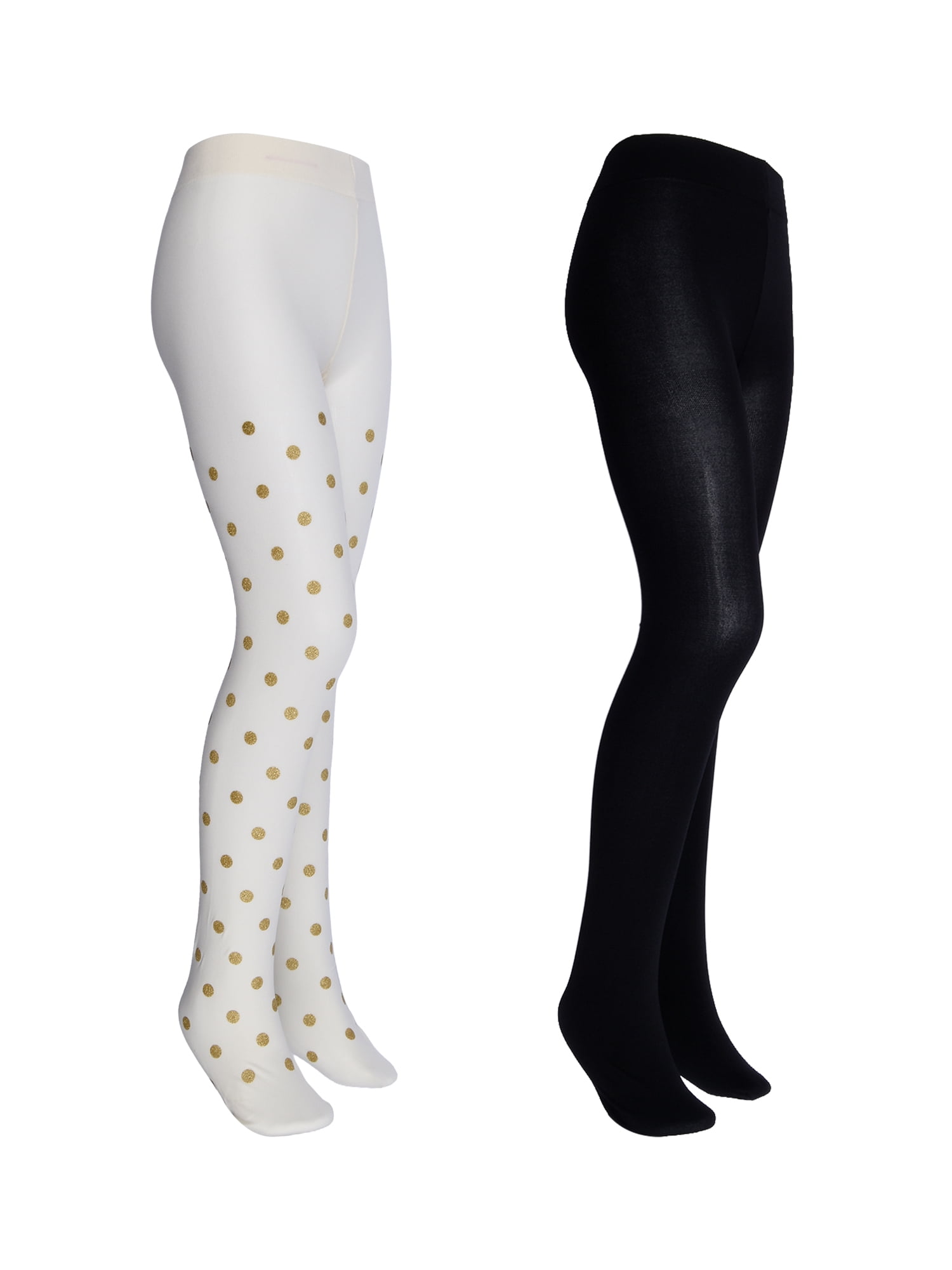 Wonder Nation Girls' Opaque Tights 2 Packed Sizes 4-16