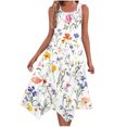 thumbnail image 2 of Ovzne Robes d'Été pour Femmes 2025 Robe de Plage Mode Femme Été Impression Poches Débardeur Col Rond Sans Manches Robes Femmes Liquidation, 2 of 6