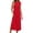 Red, variant on Dresses for Women Solid Color Round Neck Sleeveless Maxi Dress with Pockets and Side Slits Fashion Outfit L
