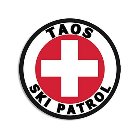 Round TAOS SKI PATROL Sticker (nm new mexico (Best Mexican Restaurants In Taos Nm)