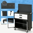 thumbnail image 5 of AECOJOY Metal Steel Mobile Tool Cart with Storage Drawer Tool Chest On Wheels Tool Box Garage Organizer for Workshop Warehouse Garage, White Door, 5 of 9