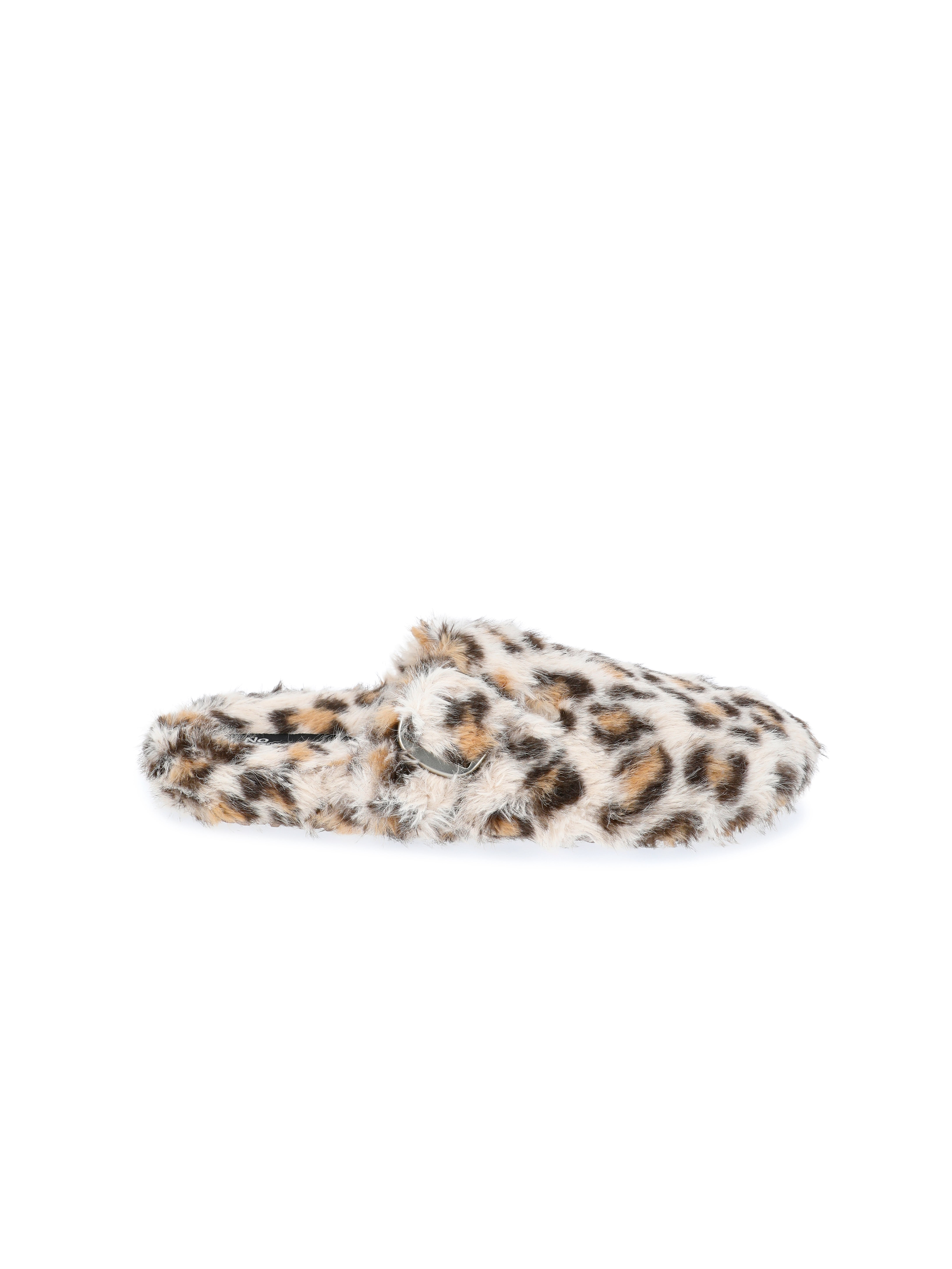 No Boundaries Women's Faux Fur Buckle Clog Slippers