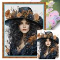 thumbnail image 1 of (11CTACC-2256__C__ 50x65) Hilo algodón ecológico bordado 11CT 3 hebras impresión 50*65cm otoño Sombrero Floral Mujer Kit serie personajes punto cruz, 1 of 9