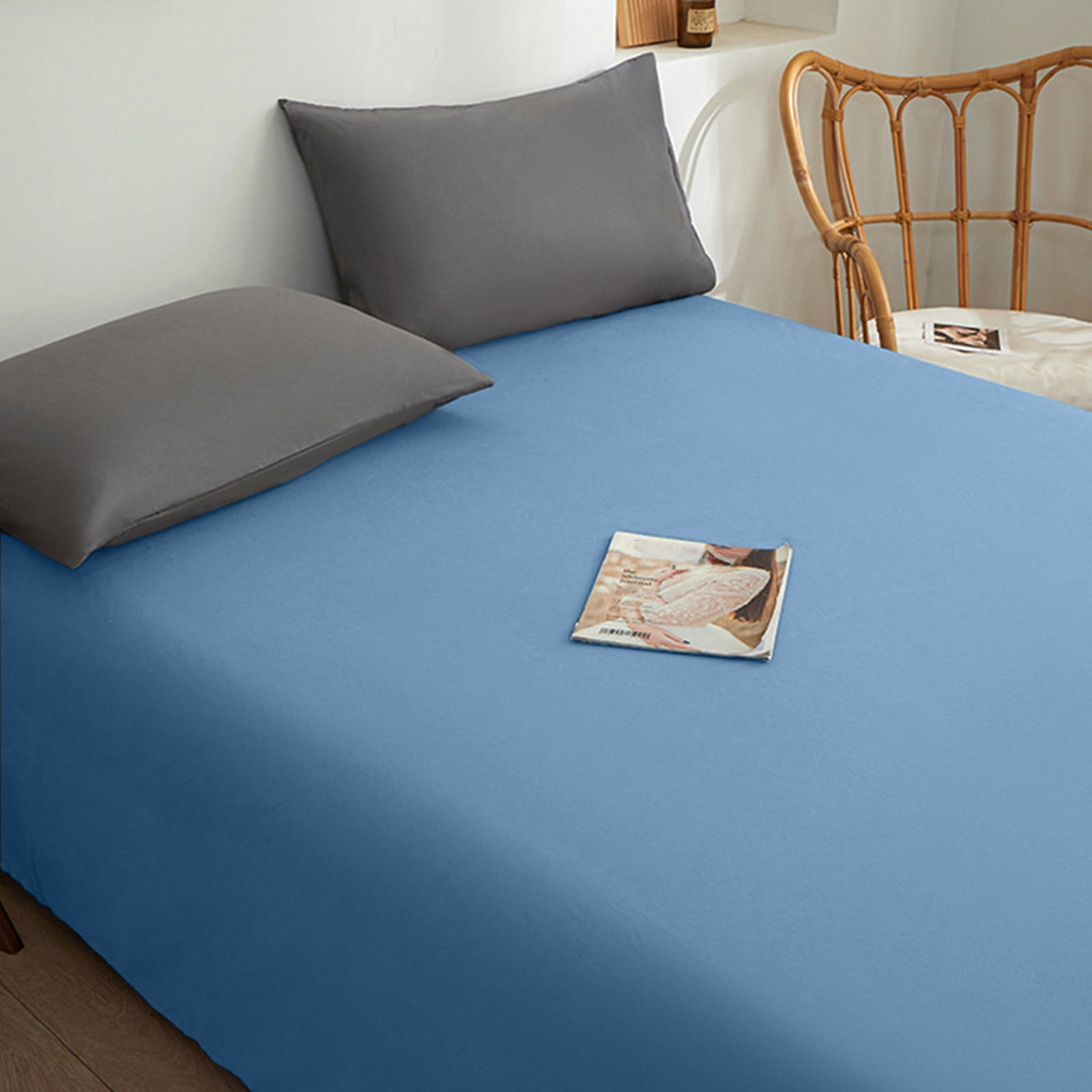 Xuniizn Queen Sheet Set, 87x91" Silky Cooling Sheets Queen, Extra Soft 1800 Microfiber Bamboo Sheets, Solid Color Bed Sheet, Hotel Luxury Smooth Satin Bedding Sheet for Hot Sleepers