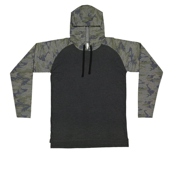LAT Men's Hooded Raglan Long Sleeve Fine Jersey T-Shirt