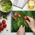 thumbnail image 3 of Palm Tree Cutting Board, Plam Tree Foliage Tropical Plants Leaves Forest Theme Exotic Natural Beauty Image, Decorative Tempered Glass Cutting and Serving Board, Large Size, Green, by Ambesonne, 3 of 5