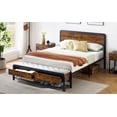 thumbnail image 6 of DSSTYLES Full Bed Frame with Headboard, Platform Bed Frame with Storage Ottoman Bench, Safe Rounded Corners & Strong Metal Slats Support, Mattress Foundation/Noise-Free/No Box Spring Needed, 6 of 9